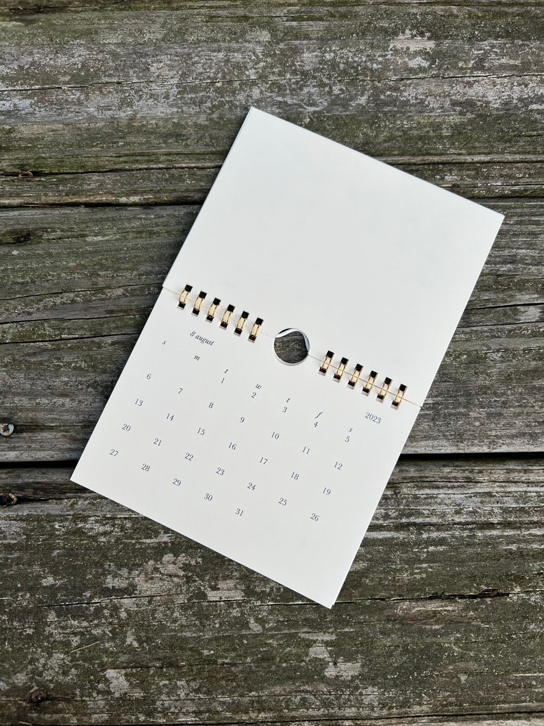 Schlichter minimalistischer Kalender 6in x 4.5in / 2024 Kalender im modernen Design / edler 12-monatiger Kalender in neutralem Beige Bild 6