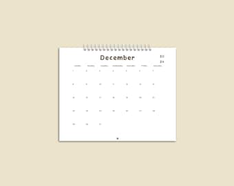 Mini - 6in x 4.5in DIY 2024 Calendar For Kids / Simple Minimalist Blank Calendar / Wall Doodle Calendar / Decorate It Yourself Calendar