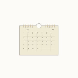 Schlichter minimalistischer Kalender 6in x 4.5in / 2024 Kalender im modernen Design / edler 12-monatiger Kalender in neutralem Beige Yes