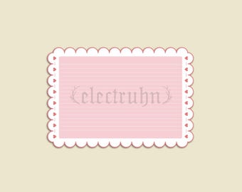 Kawaii Pink Heart Scalloped Border Postcard