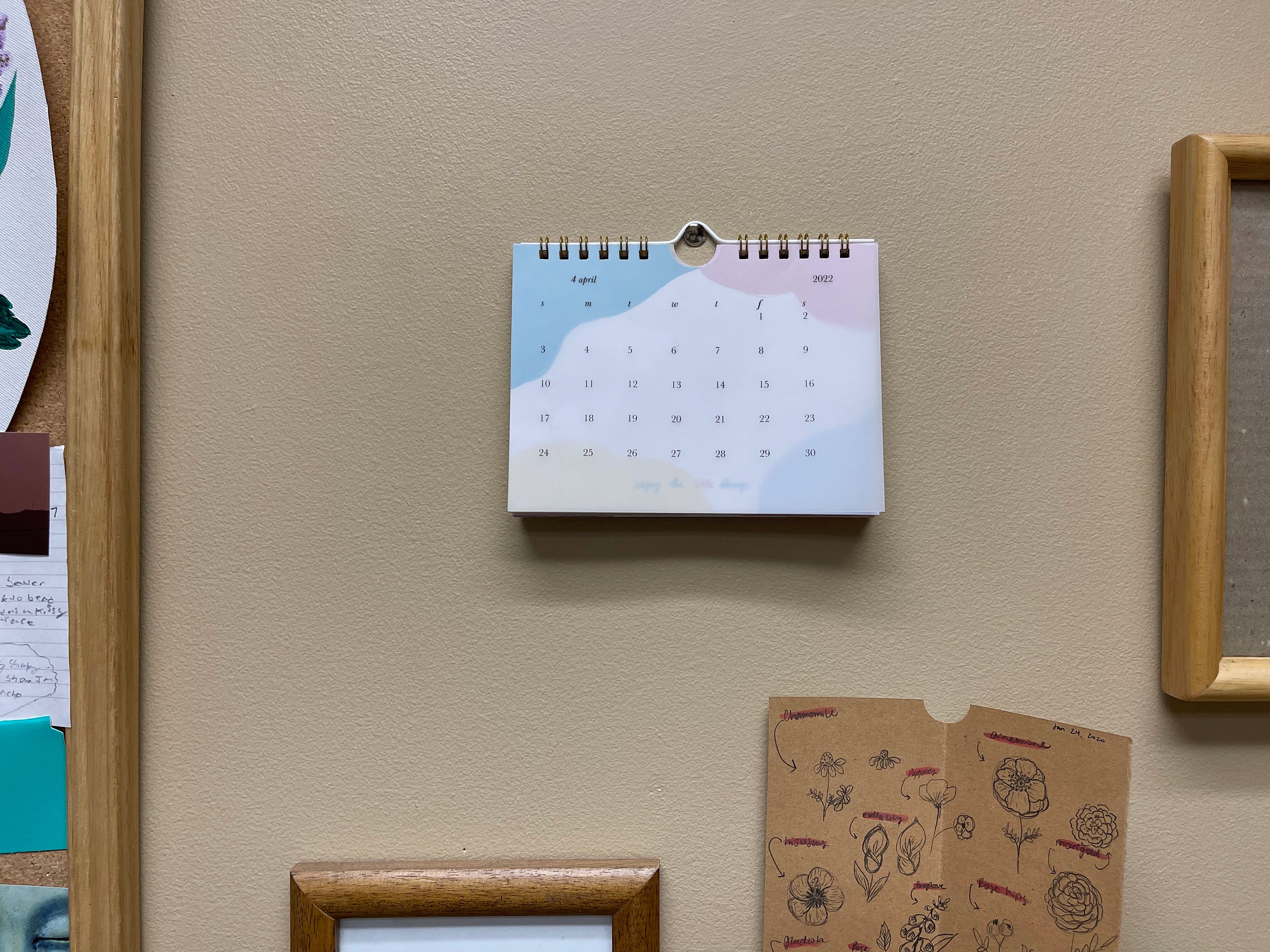 Mini Wall Calendar / Mini Calendar / Cute Graphic Calendar / Etsy