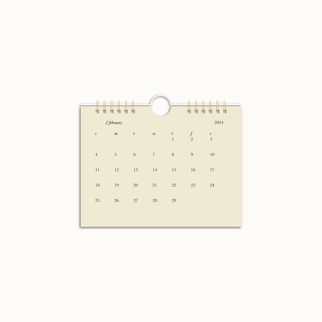 6in X 4.5in Simple Minimalist Calendar / Minimal Modern Design 2025 ...