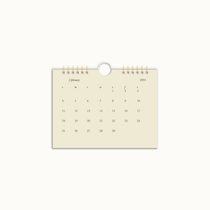 6in x 4.5in Simple Minimalist Calendar / Minimal Modern Design 2024 Calendar / Classy 12 Month Clean Design Neutral Beige Calendar