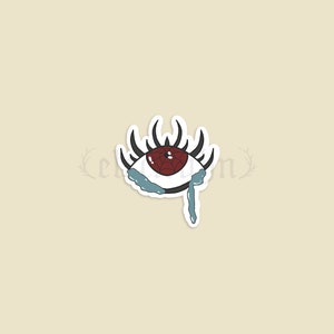 Crying Eye Sticker / Evil Eye Sticker Decal / Spiderweb Eyeball Decal / Halloween Eyeball / Creepy Die-Cut Sticker