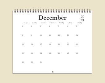 2024 x 30cm DIY Schwarz-Weiß-Kalender / Einfach Minimalistisch Dekorieren Sie It Yourself Kalender Leer 2024 Kalender / 12 Monate Doodle Kalender