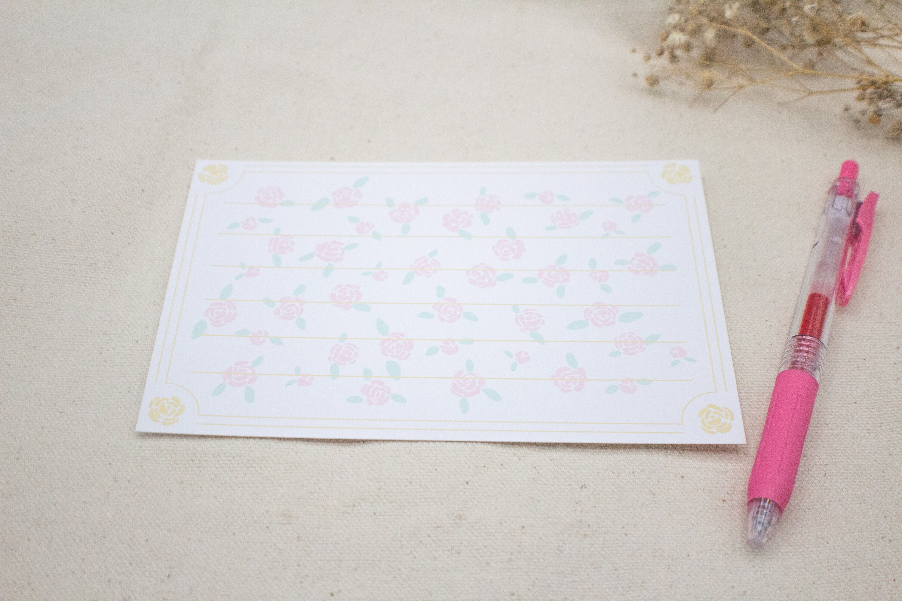 Floral Paper / Animal Crossing Paper / Kawaii Stationery / | Etsy