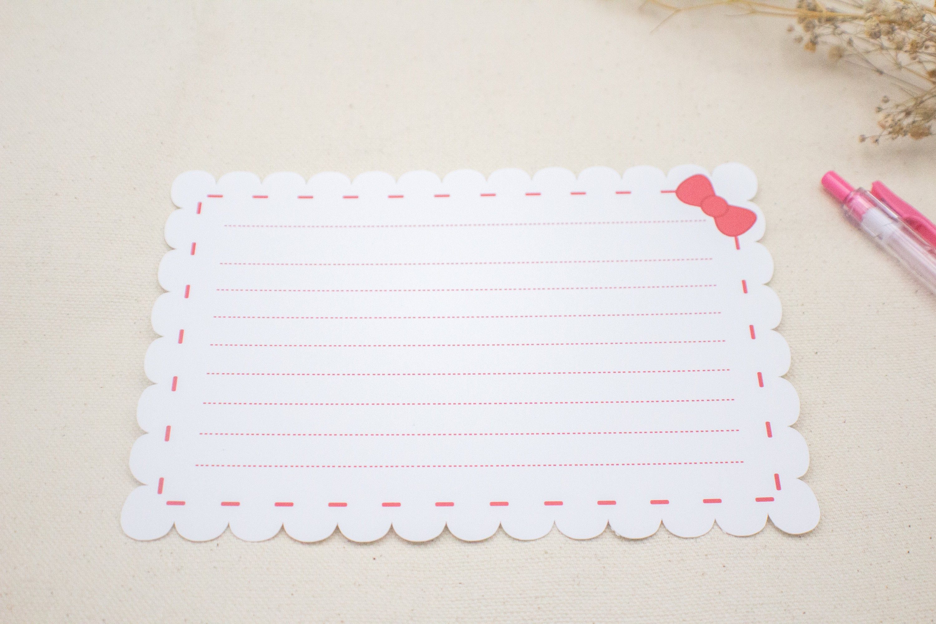 Postcard Ribbon Cute Ribbon Paper With Frilly Scalloped Border Postcard / Simple ...