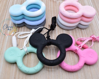 Mickey Mouse silicone pendant necklace | Minnie | loop | ring | Sensory | Stim | Adult | Fidget