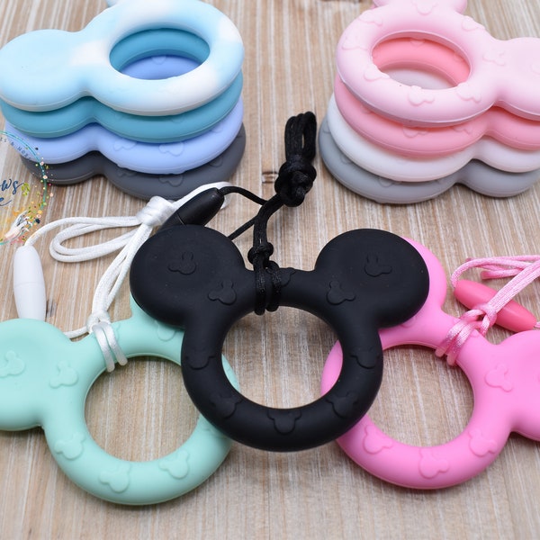 Mickey Mouse silicone pendant necklace | Minnie | loop | ring | Sensory | Stim Toy | Adult | Fidget | Pacifier | Autism | Food Grade