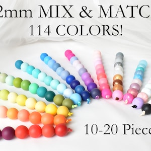 12mm round silicone beads | mix colors | 10-20 pieces | choose your own colors | variety pack | Sensory | DIY Stim Toy | Fidget