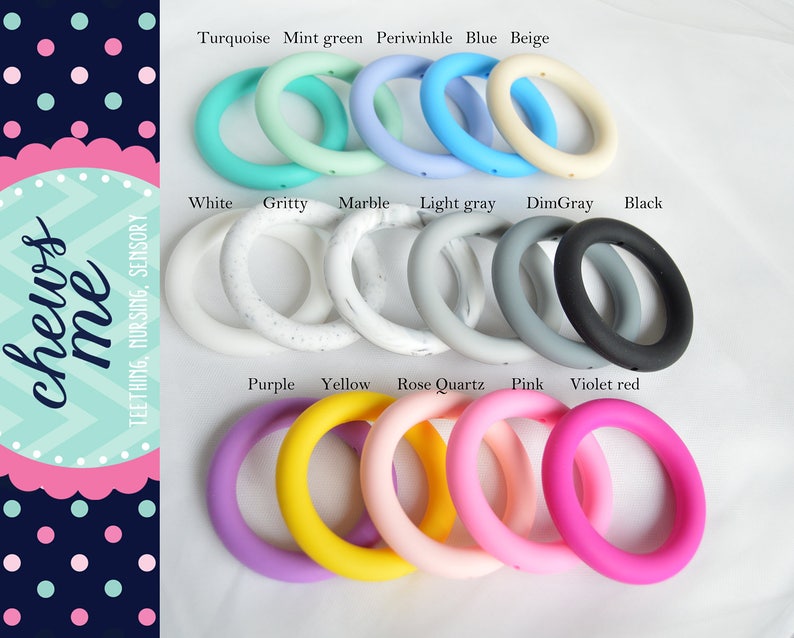 65mm silicone ring bead with holes for beading Donut Etsy