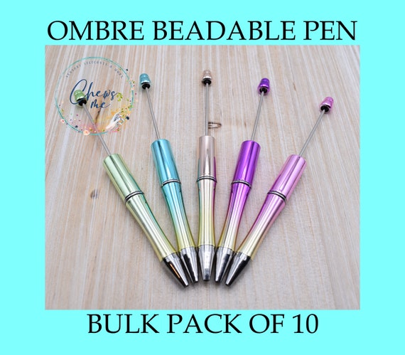 BULK Ombre Glossy Beadable Pens Value Pack of 10 Mix and Match Plastic High  Gloss Lustrous Bright 