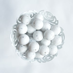 12mm Speckled Round Silicone Beads | 5 or 10 Beads | Chewelry | Sensory | Fidget | Toy | STIM | Chewlery |  ADHD