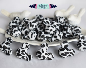 Mickey Mouse Cow Print Silicone Beads | Focal Bead | Chewelry | Sensory | Fidget | Toy | STIM | Chewlery | Autism | ADHD