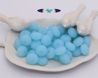 Abacus silicone bead | Translucent Blue | spacer rondelle disk | 14mm | Sensory | STIM | Scribe | lanyard | keychain | Pacifier | Food Grade