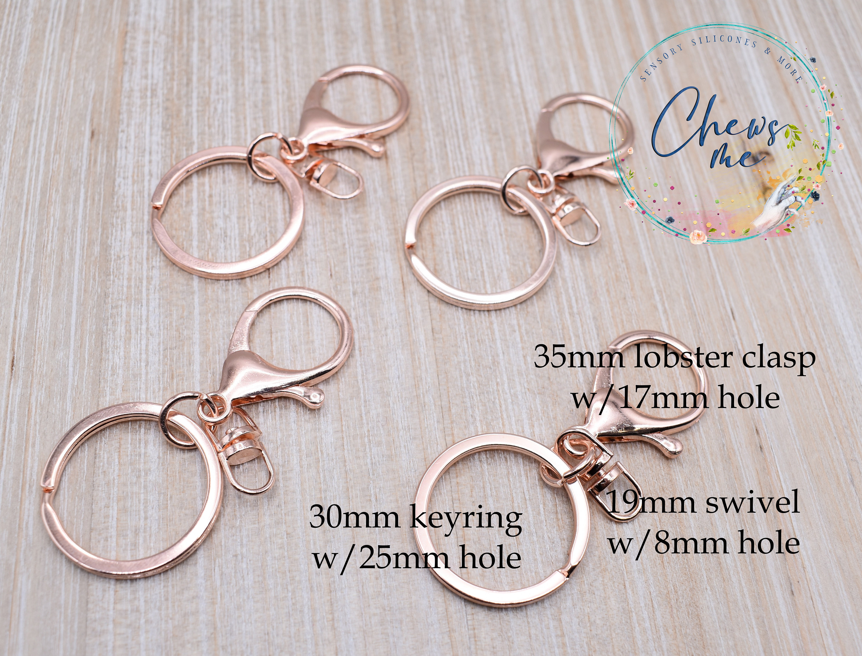 5 Rose Gold Key Chains With Heart Clasp, Swivel Lobster Key Chain Clasp  Fin1070 -  Denmark