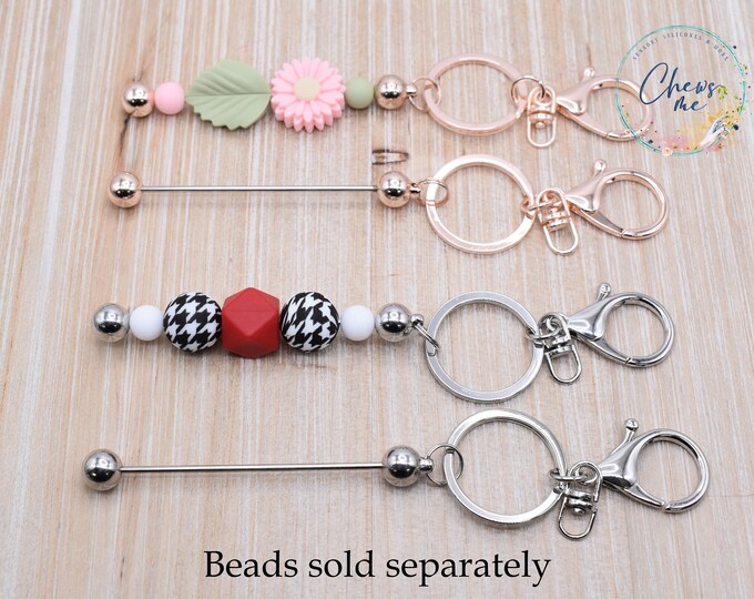 thumbnail image 2 of 5Pcs Beadable Pens & Keychain DIY Kit - Multicolor Craft Beads With Tassels & Clasps 2 of 9