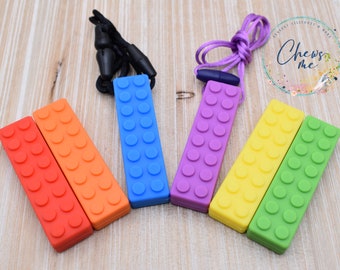 Brick Silicone Necklace | Anxiety Stress Relief | Stim Toy | Sensory  | Fidget | Autism | ADHD |  Pacifier