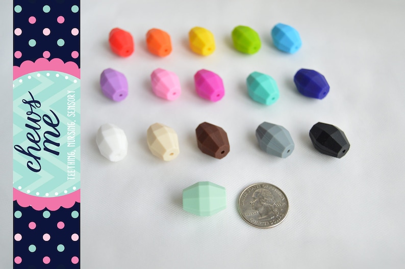 Barrel Silicone Bead | 20mm | Tube | Sensory | STIM | Fidget | Cookie ...