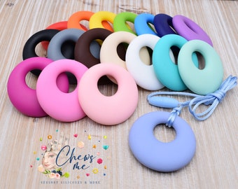 Round silicone necklace | ring donut circle drop | Anxiety Stress | Stim | Sensory | Fidget | Autism | ADHD |  Teacher