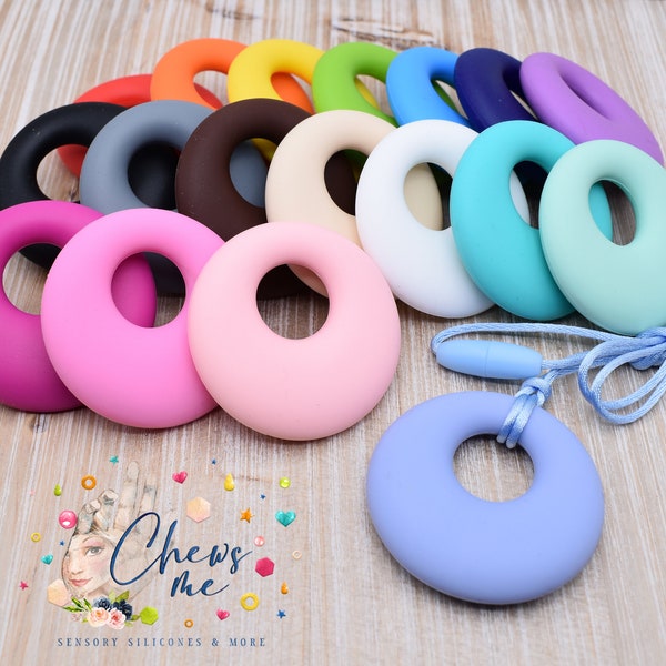 Round silicone necklace | ring donut circle drop | Anxiety Stress | Stim | Sensory | Fidget | Autism | ADHD |  Teacher