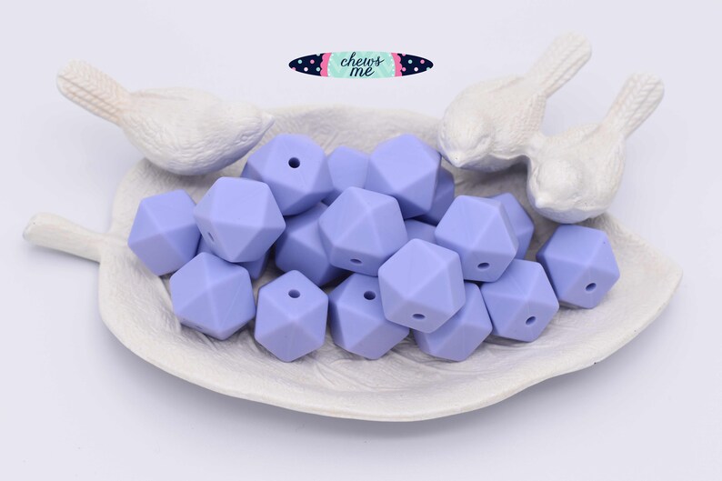 14mm Taro Purple Mini Hexagon Silicone Beads | 5 or 10 Beads | Chewelry | Sensory | Fidget | Toy | STIM | Chewlery | Autism | ADHD