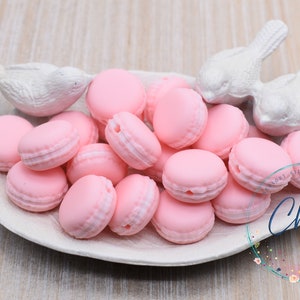 Macaron Pink Cookie Silicone Bead | 1-10 Beads | Focal Bead | Chewelry | Sensory | Fidget | Toy | STIM | Chewlery | Autism | ADHD