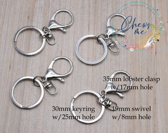 Bulk Silver Lobster Clasp | 10 Pieces | Keyring | Swivel | Key chain | Split Ring | DIY Wristlet | Key ring