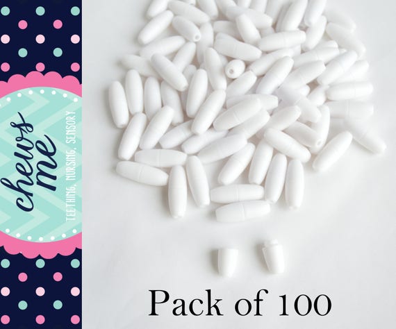 Plastic Breakaway Clasp White Set of 100 Silicone Beading