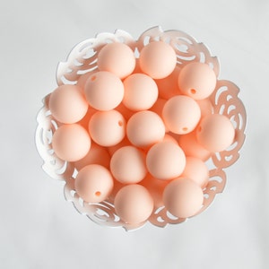 12mm Light Peach Round Silicone Beads | 5 or 10 Beads | Chewelry | Sensory | Fidget | Toy | STIM | Chewlery |  ADHD