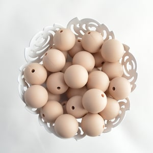 15mm Oatmeal Round Silicone Beads | 5 or 10 Beads | Chewelry | Sensory | Fidget | Toy | STIM | Chewlery |  ADHD
