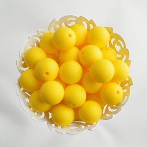 15mm Yellow Round Silicone Beads | 5 or 10 Beads | Chewelry | Sensory | Fidget | Toy | STIM | Chewlery |  ADHD