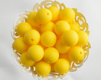 15mm Yellow Round Silicone Beads | 5 or 10 Beads | Chewelry | Sensory | Fidget | Toy | STIM | Chewlery |  ADHD