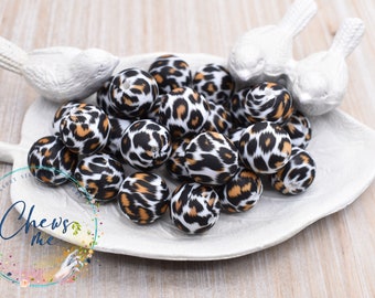 15mm Bengal Cat Round Silicone Beads | Cheetah | Cat | Animal Print | Focal Bead | Sensory | Stim | Fidget | Pen | Lanyard Keychain