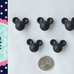 Mickey Mouse Silicone Bead | Black | 15mm | Sensory | STIM | Fidget | Cookie Scribe | Lanyard | Keychain | Pacifier | Food Grade Bead