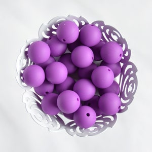 14.5mm Deep Purple Round Silicone Beads | 5 or 10 Beads | Chewelry | Sensory | Fidget | Toy | STIM | Chewlery |  ADHD