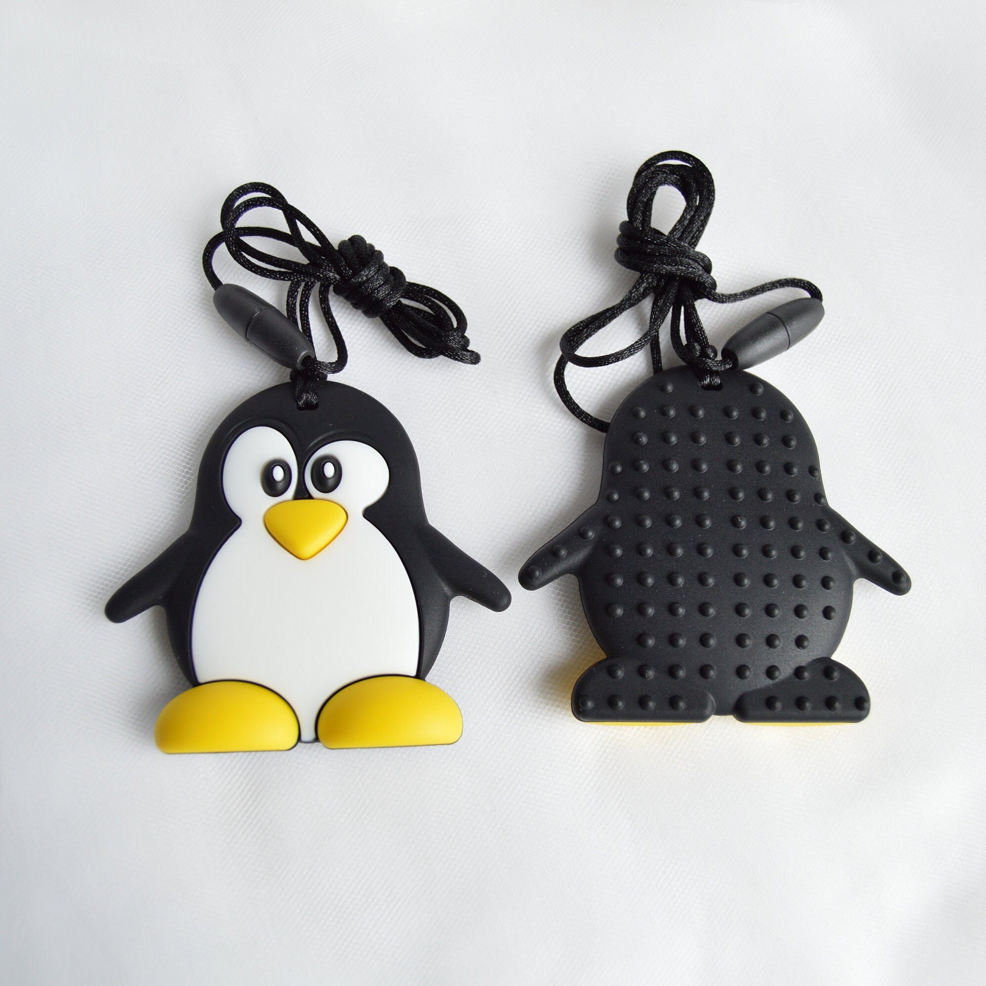 Penguin Silicone Necklace | Black & White Bird | Thin