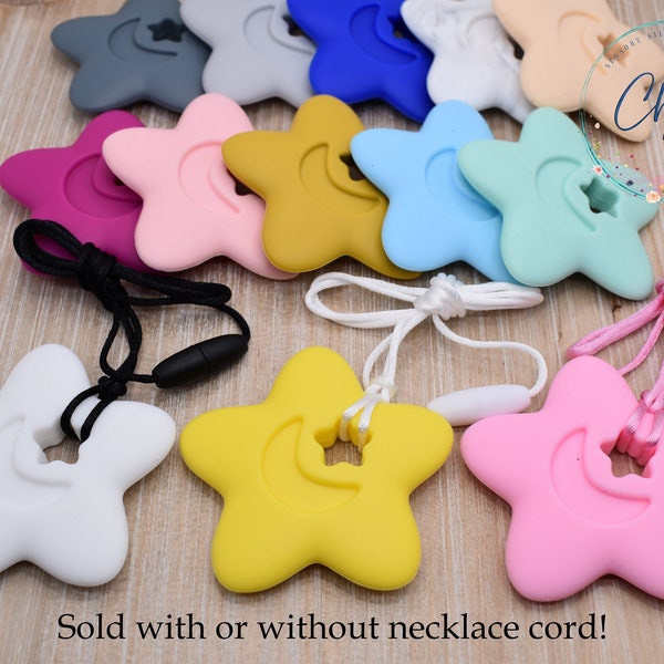 Star Moon Silicone Necklace | Stim Toy | Sensory  | Fidget | Anxiety Stress Relief | Autism | ADHD | Pacifier |