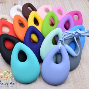 Tear Drop Silicone Necklace Pendant Raindrop Sensory Anxiety Stress Relief Stim Fidget Pacifier Lanyard image 1