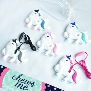 Unicorn horse silicone necklace | Anxiety Stress Relief | Stim | Sensory  | Fidget | Autism | ADHD |  Lanyard | Pacifier