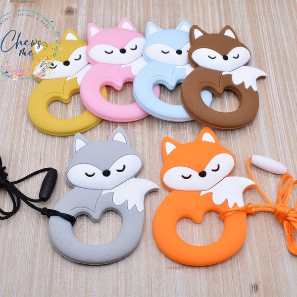 Fox with Heart Silicone Necklace | Anxiety Stress Relief | Stim Toy | Sensory  | Fidget | Autism | ADHD | Pacifier