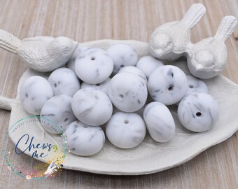 Large Marble Abacus Silicone Beads | 19mm | 5 or 10 Beads