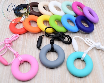 Donut ring silicone necklace | charm | Sensory |  | Stim Toy | Fidget | Pacifier | Lanyard |  ADHD