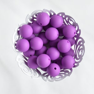 12mm Deep Purple Round Silicone Beads | 5 or 10 Beads | Chewelry | Sensory | Fidget | Toy | STIM | Chewlery |  ADHD