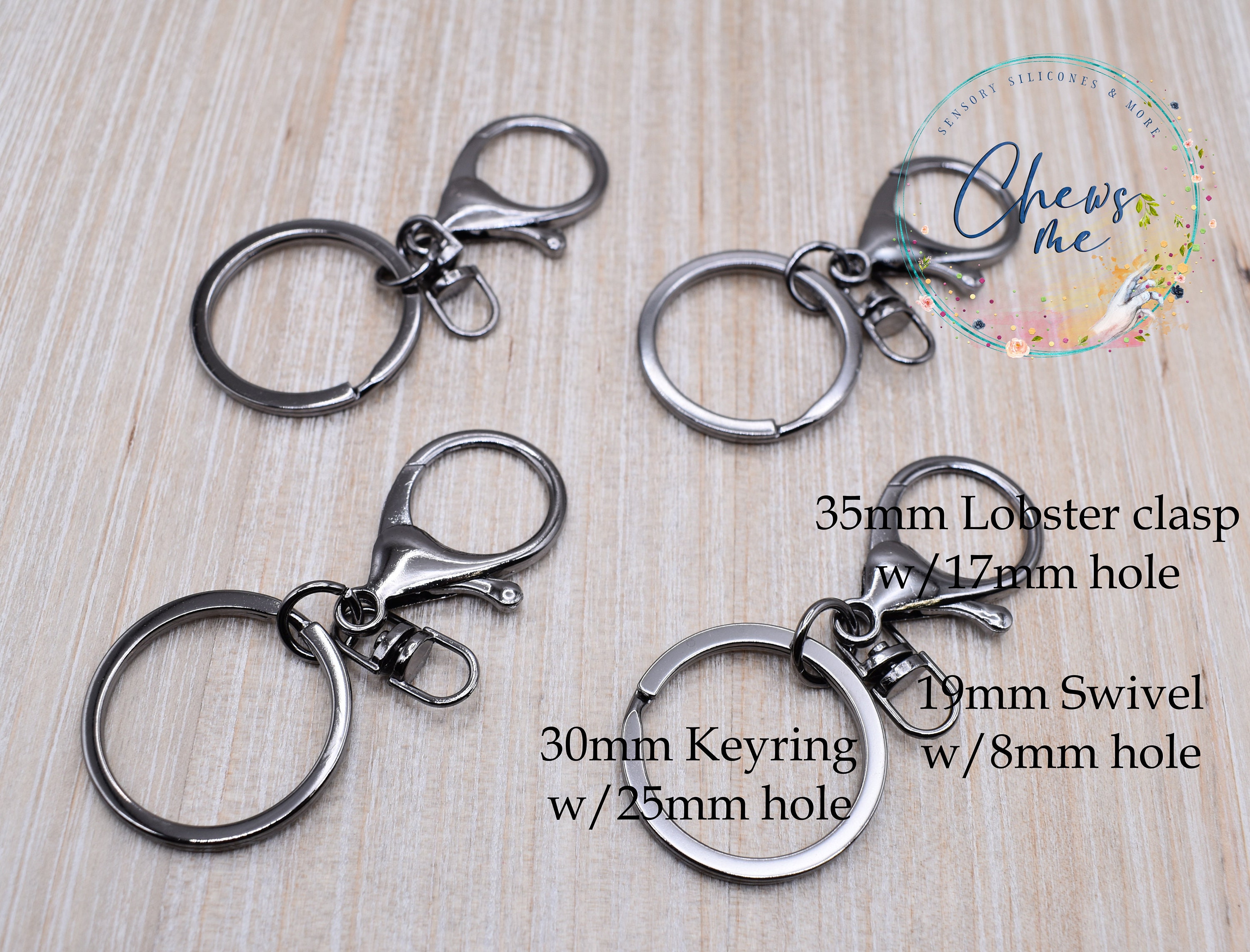 10 Swivel Clips 1.5 Inch With 25mm Key Ring in Antique Bronze