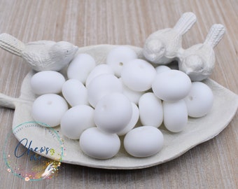 Large White Abacus Silicone Beads | 19mm | 5 or 10 Beads