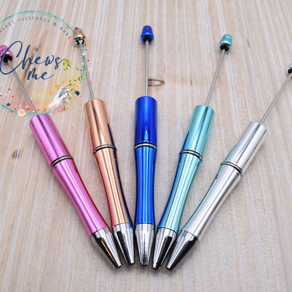 Glossy Beadable Pens or Black/Blue Pen Refills or Pen Bags - Plastic Lustrous and Bright