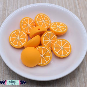 Orange Slice Silicone Bead