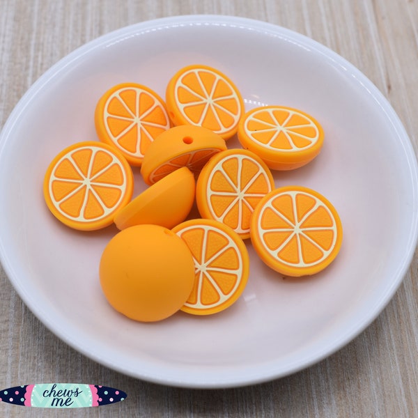 Orange Slice Silicone Bead