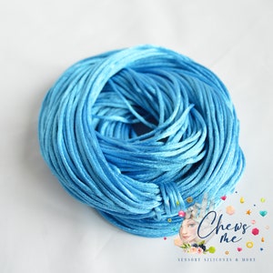 BULK Blue satin nylon cord | 1.5mm | 50 yards | silicone beading cord | rattail | bugtail | necklace | bracelet | kumihimo | macrame